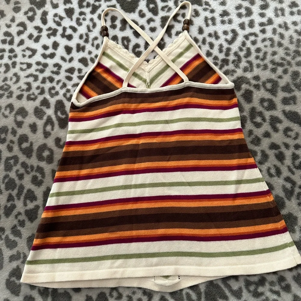 2006 Gymboree Striped Sweater Tank Top in Cream Size 9